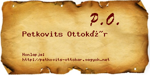 Petkovits Ottokár névjegykártya